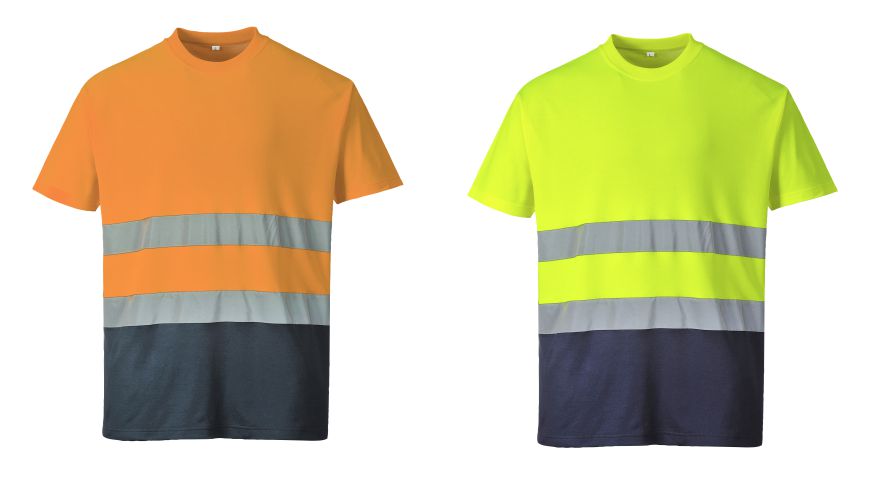 Portwest S173 Two Tone Cotton Comfort Tee Shirt - Click Image to Close